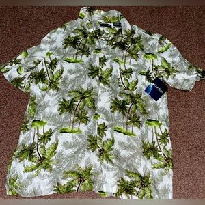Puritan vintage men’s size large palm tree button up short sleeve shirt new